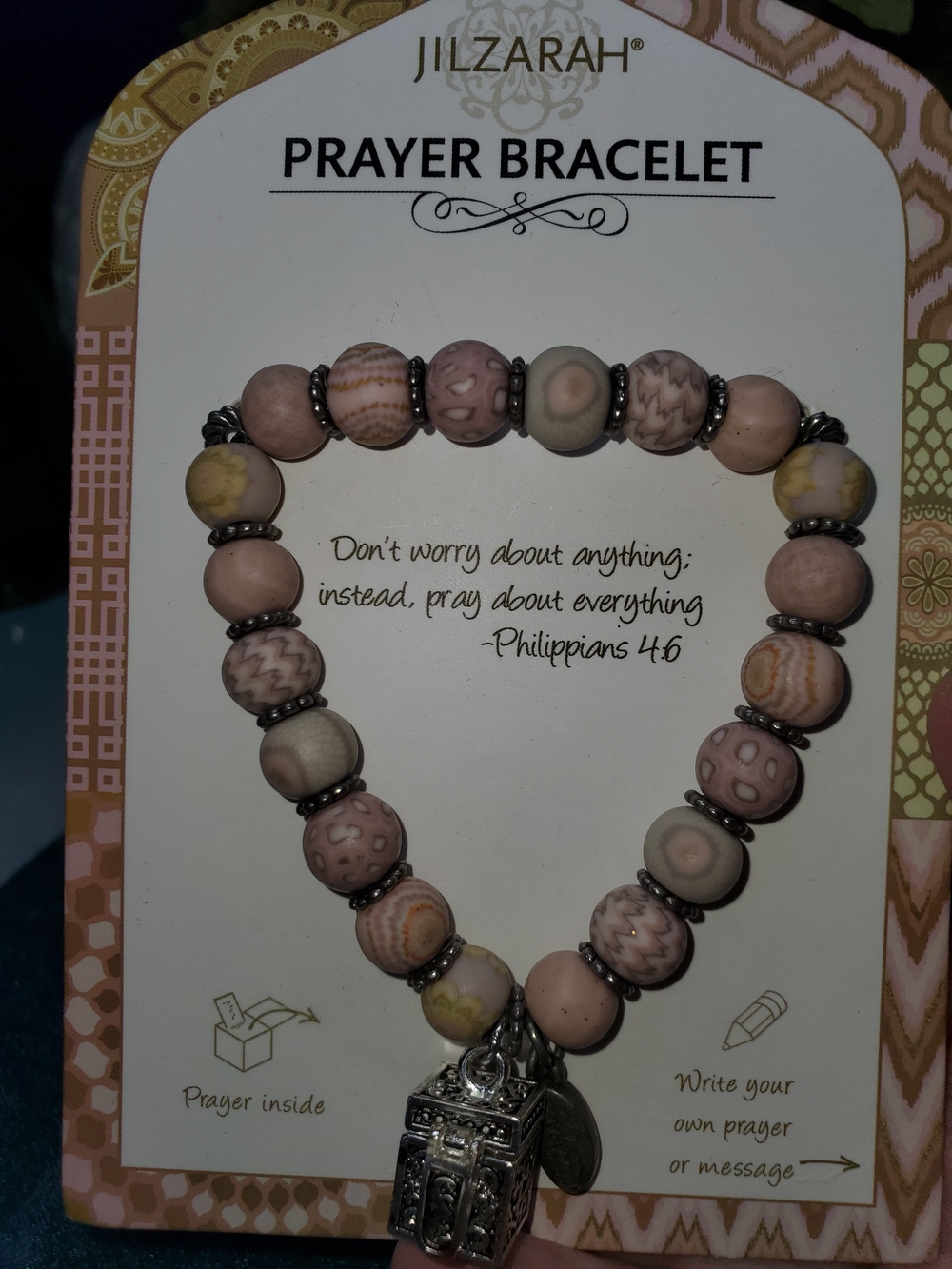 Pink Prayer Bracelet with Charm